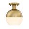 Designers Fountain Linden 8 in. 1-Light Brushed Gold Mid-Century Modern Semi Flush Mount with Etched Opal Glass Shade D321M-SF-BG - alternate 1